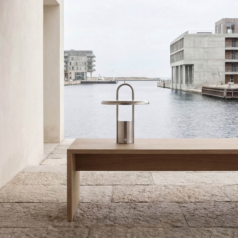 Stelton Pier LED-lampe, portabel 25 cm steel
