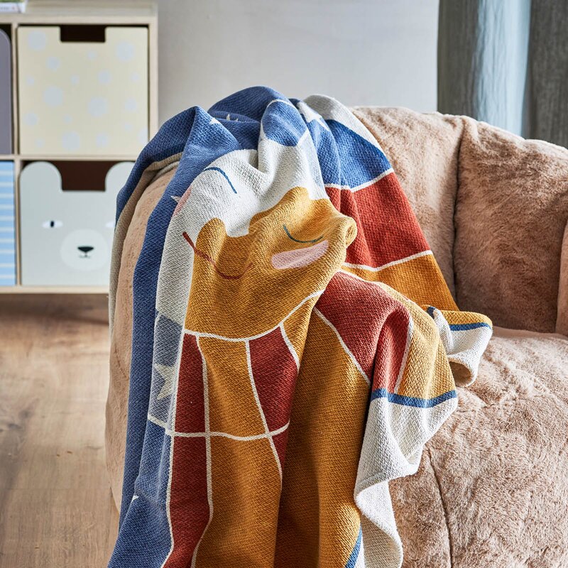 Bloomingville MINI Sun pledd 160x130 cm flerfarget