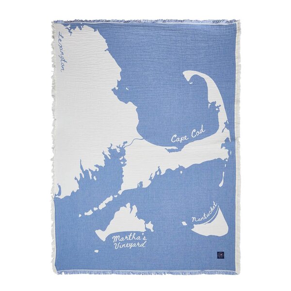 Lexington Pledd 170x130 cm "Cape Cod" blå/hvit