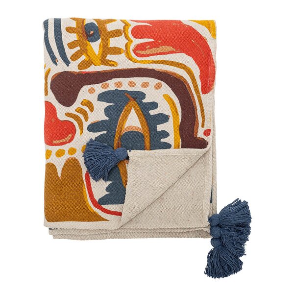 Bloomingville Pledd Horus 160x130 cm oransje