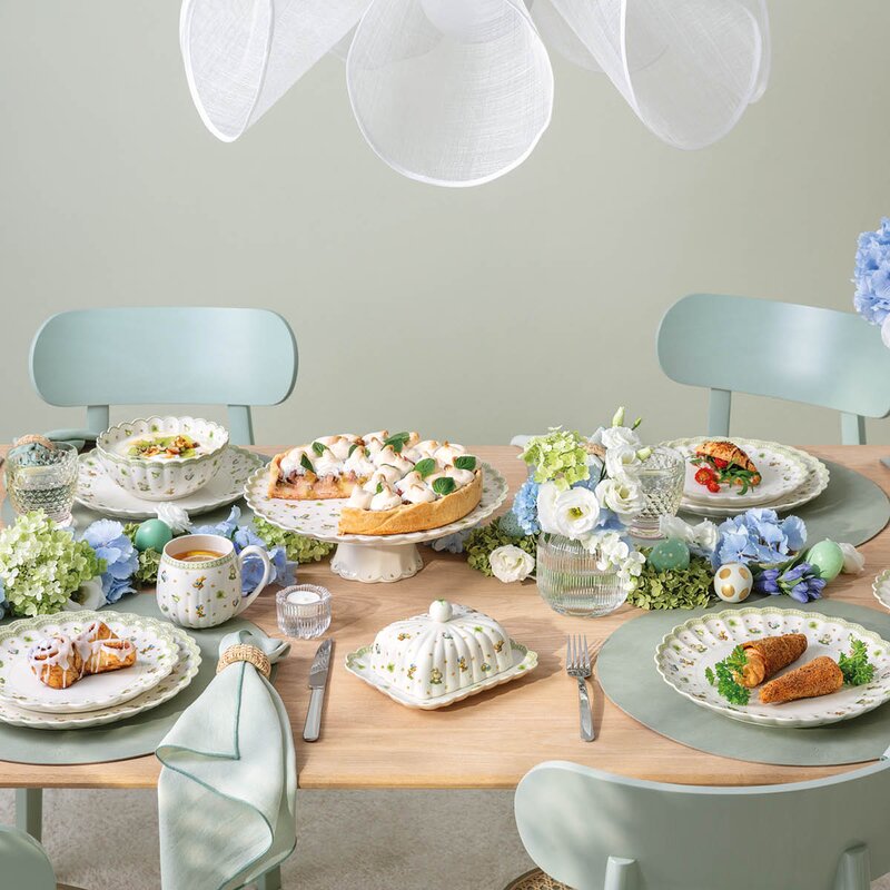 Villeroy & Boch Easter Delight smørfat 18x16 cm hvit/grønn