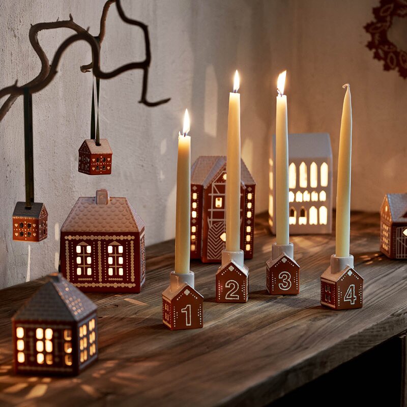 Kähler Gingerbread adventsstake 4 deler brun