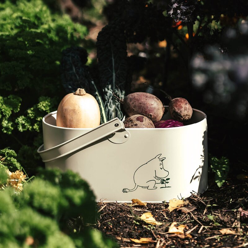 Muurla Mummi metallbøtte 17,5 cm naturhvit