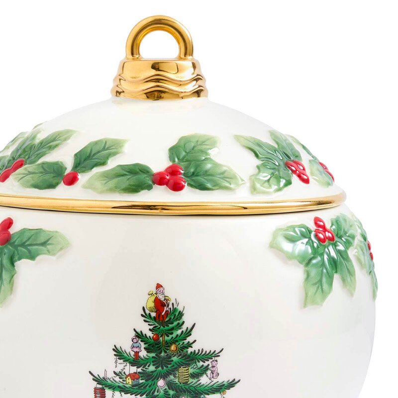 Spode Christmas Tree kakeboks julekule 20 cm
