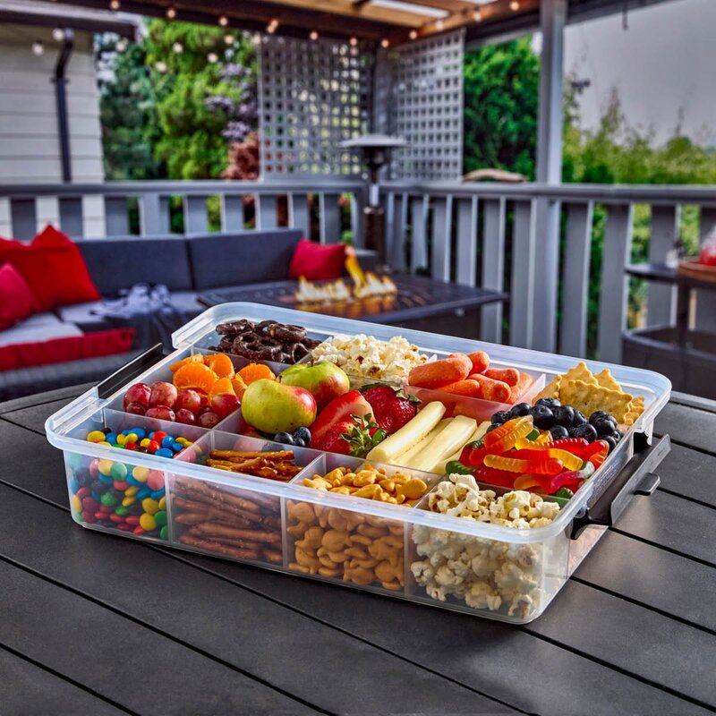 Farberware Snacklebox med 11 rom og plastbrett 30x40,5 cm hvit