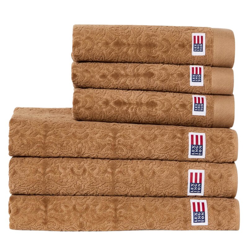 Lexington Velour jacquard ornament håndkle 70x130 cm fudge