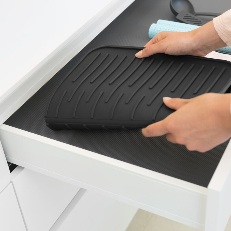Brabantia SinkSide oppvaskmatte silikon 32,5x43,8 cm mørk grå