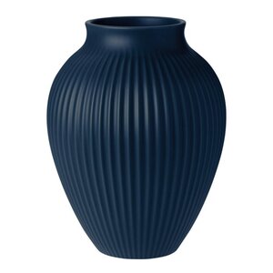 Knabstrup Keramik Ripple vase 27 cm matt mørk blå