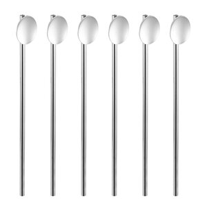 Stiernholm Drink Collection barskje m/sugerør 18 cm 6 stk blank