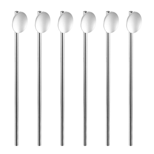Stiernholm Drink Collection barskje m/sugerør 18 cm 6 stk blank