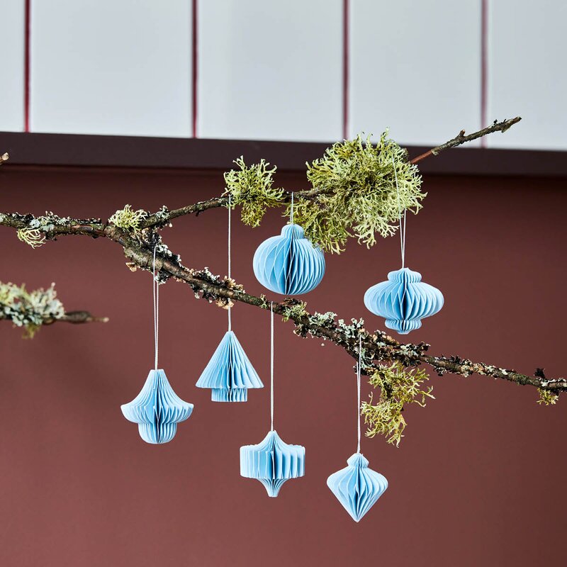 House Doctor Comb julepynt 6 stk lyseblå