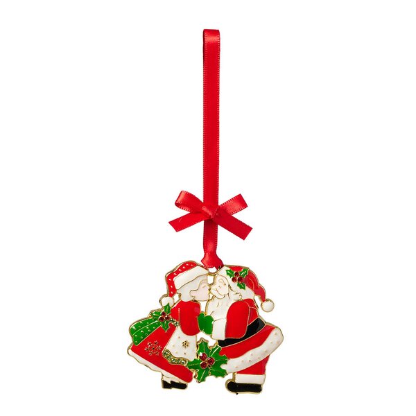 Holmen - Royal juletrepynt julenisse 9 cm metall rød