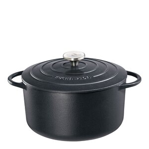Küchenprofi Provence støpejernsgryte rund 28 cm 6,6L svart