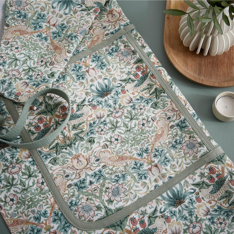 Spode Morris & Co forkle Strawberry Thief Cochineal/Willow 70x95 cm