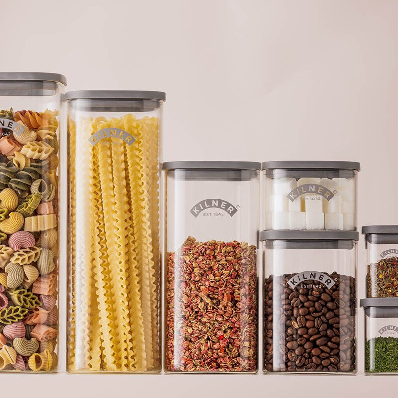 Kilner Fresh XXL oppbevaringskrukke 3,5L glass/grå