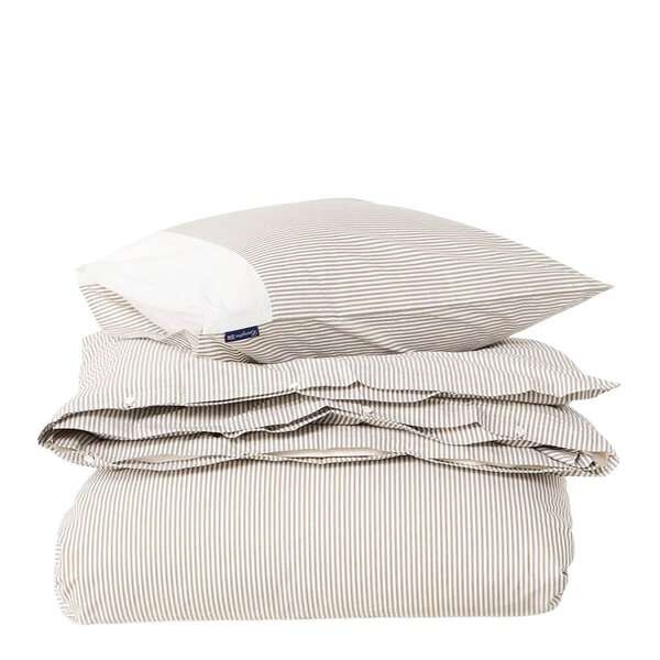 Lexington Sengesett 140x220 cm bomullspercale stripet olive/white