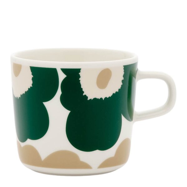 Marimekko - Oiva Unikko kopp 20 cl hvit/gr&oslash;nn/beige