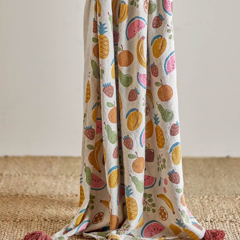 Bloomingville MINI Fruitta pledd 160x130 cm frukt