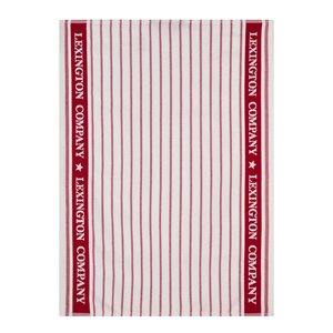 Lexington Kjøkkenhåndkle Org 70x50 cm hvit/rød stripete