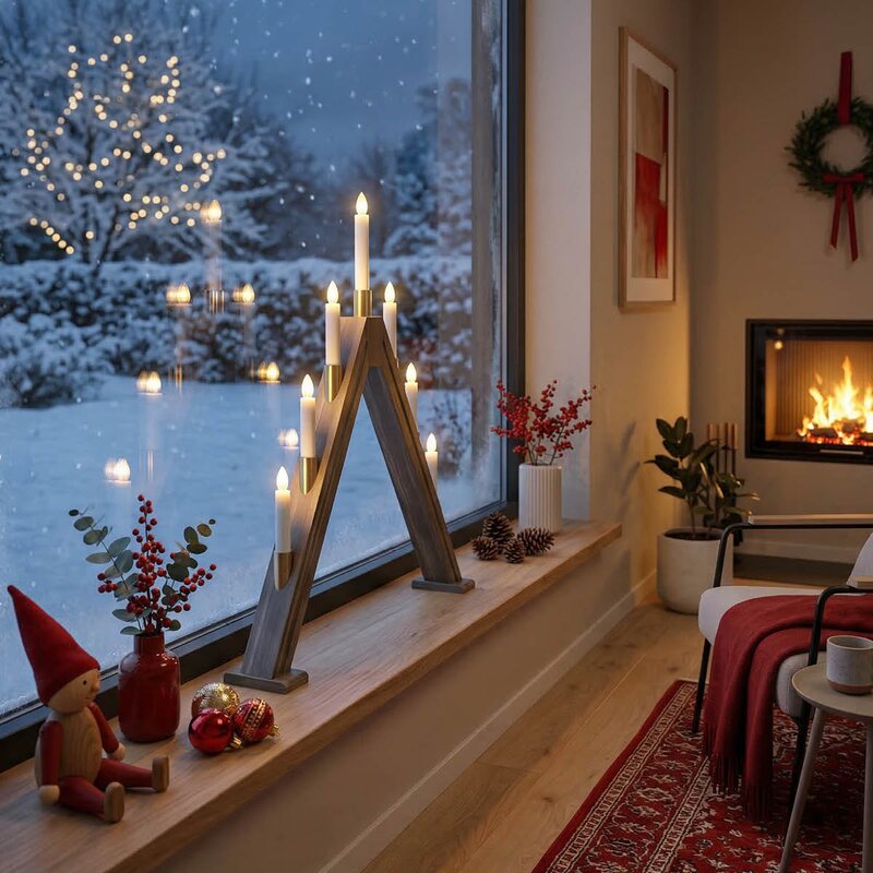 Aneta Lighting Halland adventsstake 59 cm gråbeis