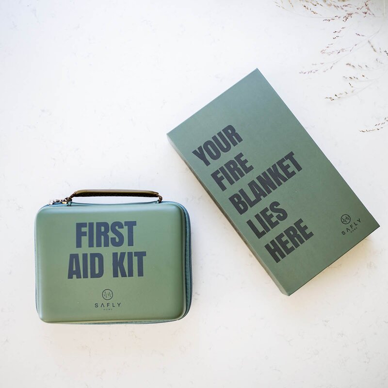 Safly Førstehjelpsskrin medium 15x19 cm mosegrønn
