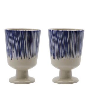 House Doctor Diva krus 25 cl 2 stk off-white/blå