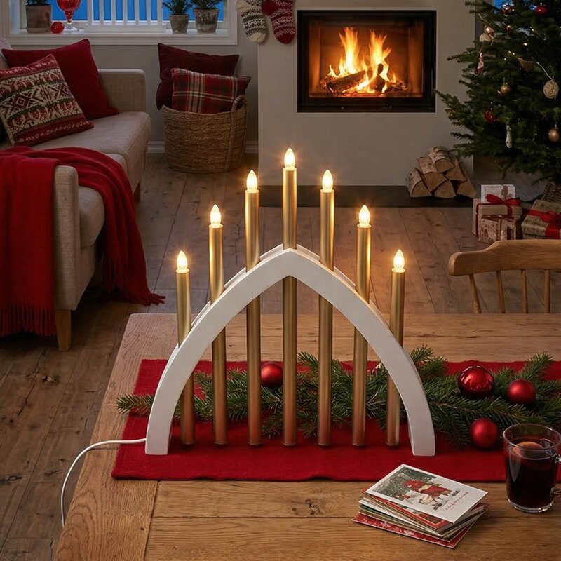 Aneta Lighting Gotland adventsstake 45 cm hvit/matt messing