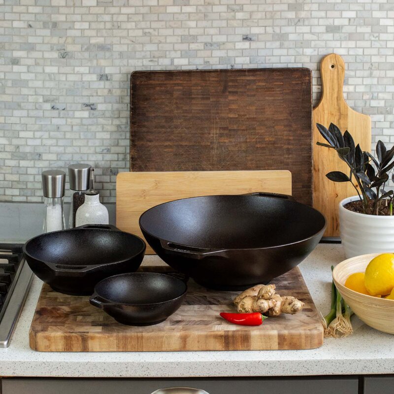 Lodge Cast Iron Chef Collection støpejernspanne wok 32 cm