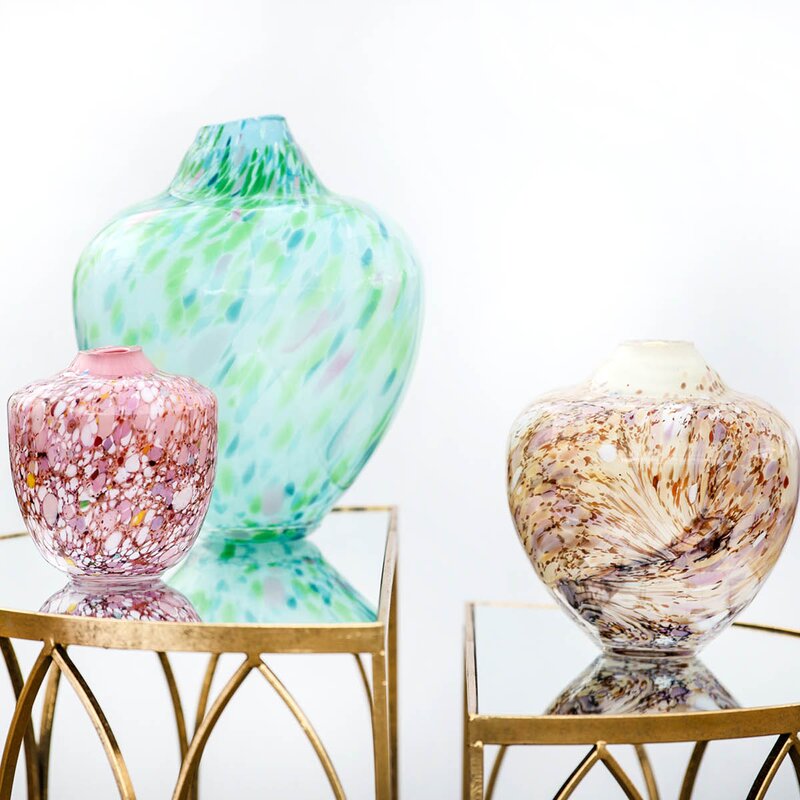 Magnor Unik skulptur kunstglass L 31 cm grønn multi