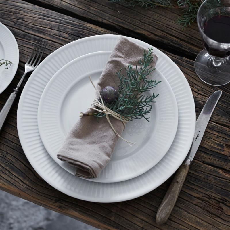 Pillivuyt Plissé tallerken flat 26 cm hvit