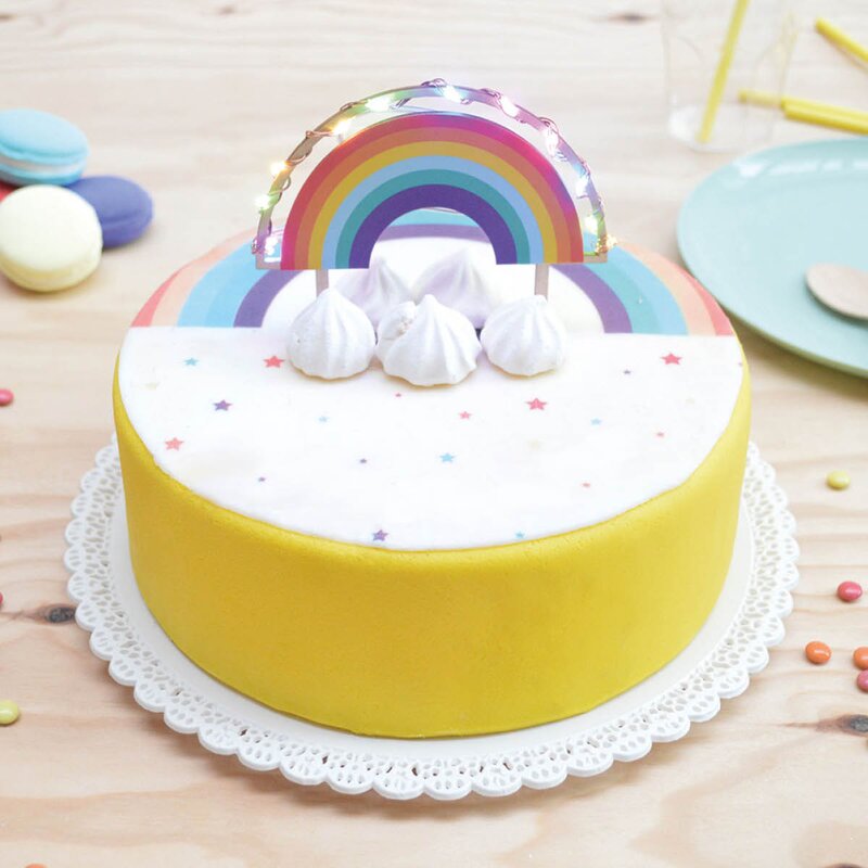 ScrapCooking Love LED-kaketopp regnbue 11x9 cm multi