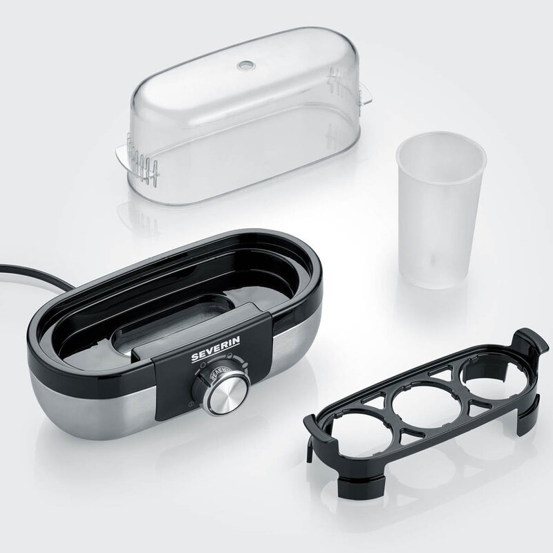 Severin Eggekoker EK3163  med elektronisk kontroll 3 egg svart