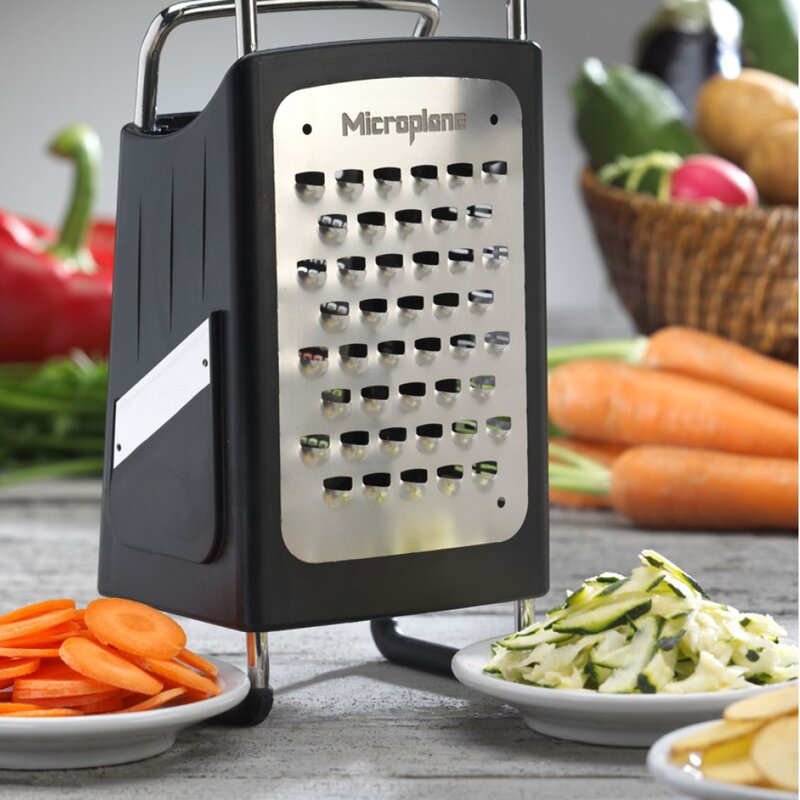 Microplane Box Grater rivjern med 4 sider 27 cm svart
