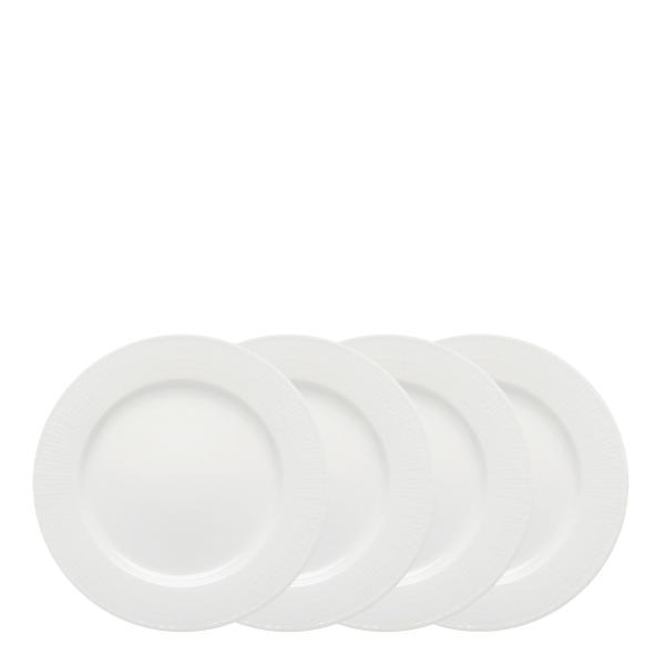 Rörstrand Swedish Grace flat tallerken 27 cm 4 stk Snø