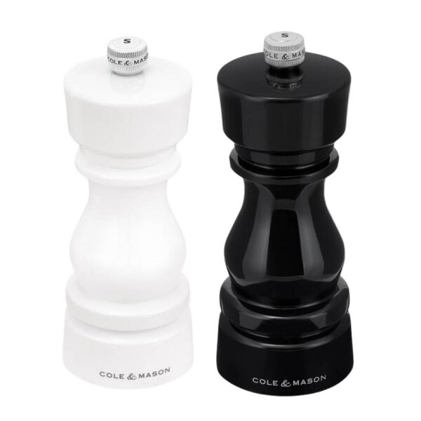 Cole & Mason London salt- og pepperkvern 15,4 cm 2 stk svart/hvit