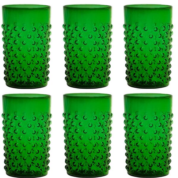 Klimchi – Hobnail glass 20 cl 6 stk dark green