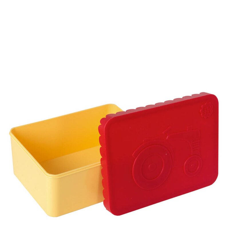 Blafre Matboks i plast ett rom 6x11x14 cm Traktor rød/lys gul