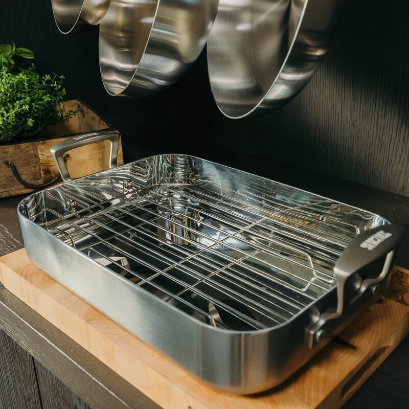 Skottsberg Ildfast form med rist 25x35 cm rustfritt stål