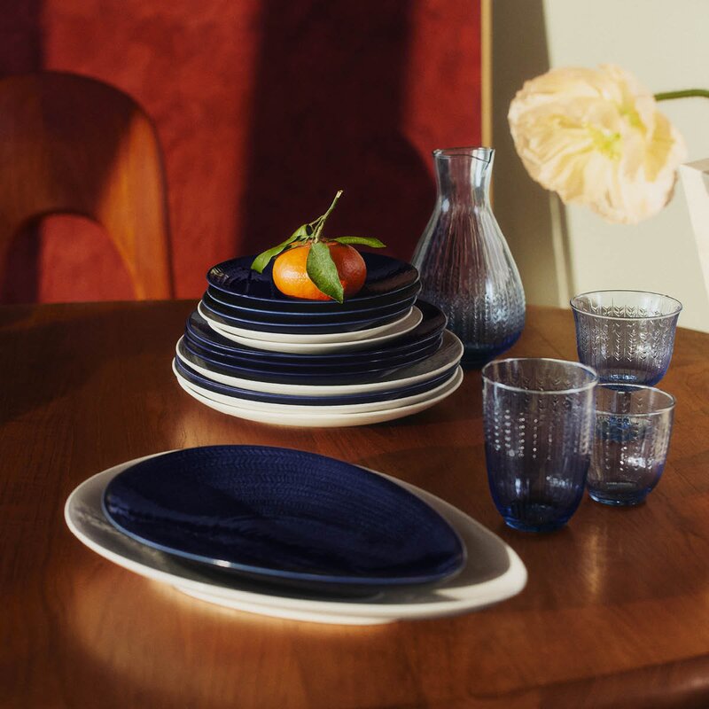 Rörstrand Blå Eld serveringsfat 20x29 cm blå