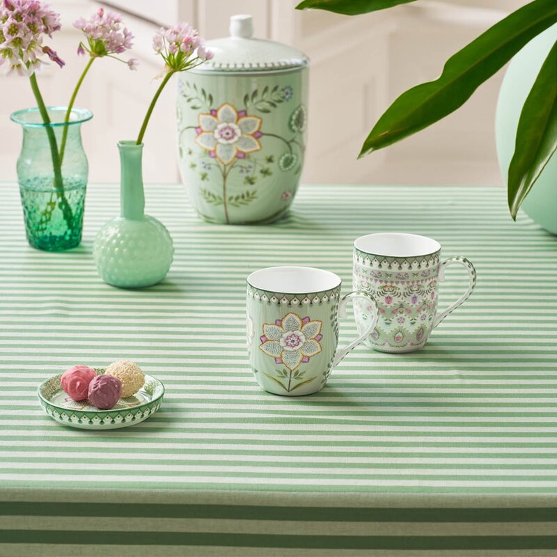 Pip Studio Lilly & Lotus krus liten 20 cl 2 stk lysegrønn