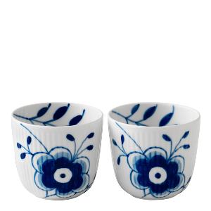 Royal Copenhagen Blå Mega Riflet telyslykt 2 stk