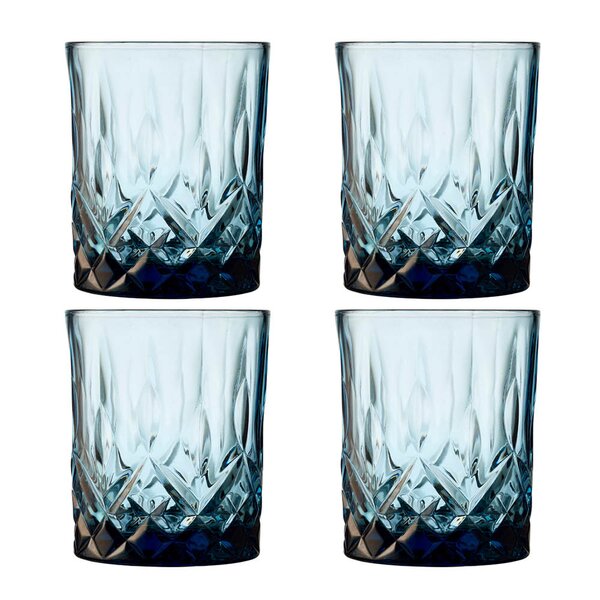 Lyngby Glas Sorrento whiskyglass 32 cl 4 stk blå