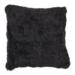 Natures collection A/S Pute new zealand saueskinn kort ull 40x40 cm black