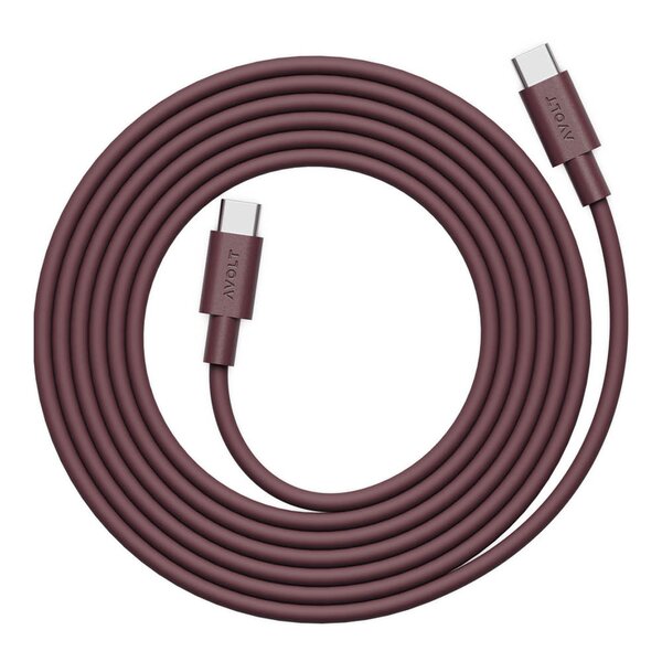 Avolt Cable 1 Bauhaus Archiv USB-C til USB-C kabel 2 m Mulberry Red