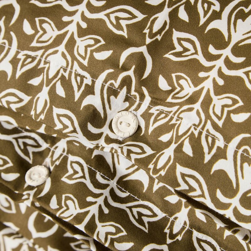 Lexington Sengesett 140x220 cm bomullssateng ornament olive/white