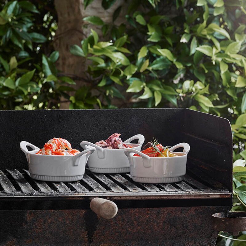 Pillivuyt Toulouse ildfast form med håndtak 11 cm 23 cl hvit