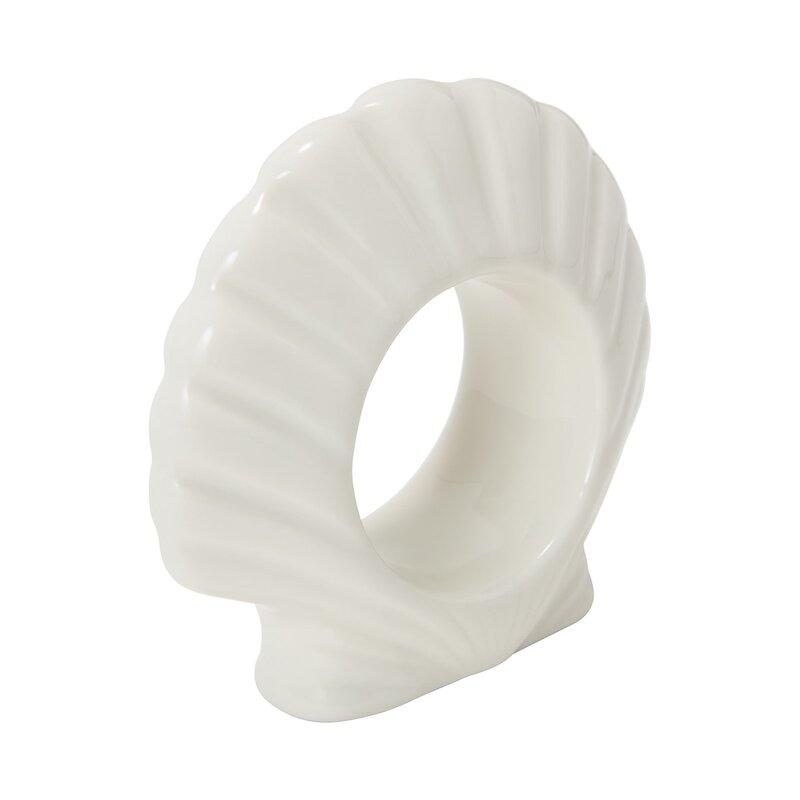 Lexington Shell stoneware serviettring 8 cm hvit
