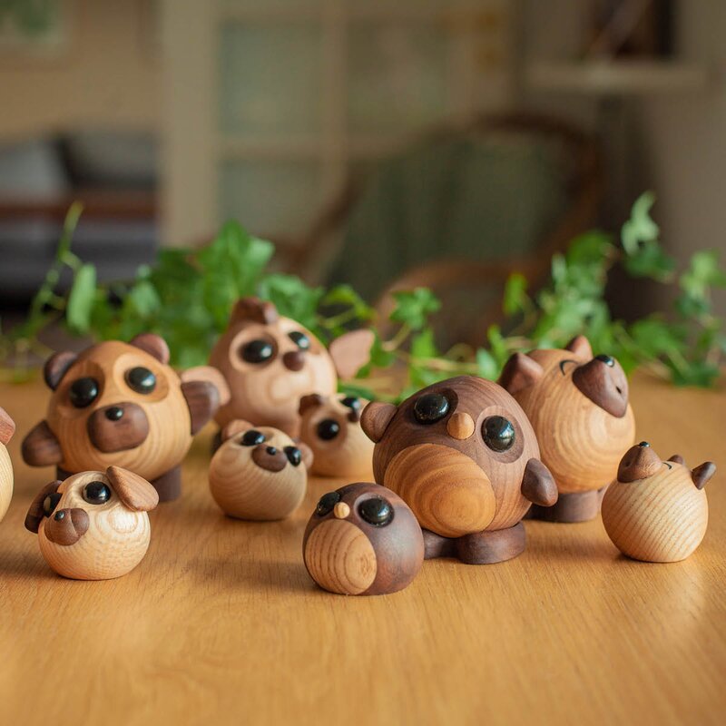 FableWood Luna ulveunge trefigur 5 cm ask/valnøtt