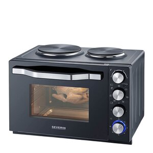 Severin Elektrisk ovn med 2 plater TO2074 30L 2500W svart