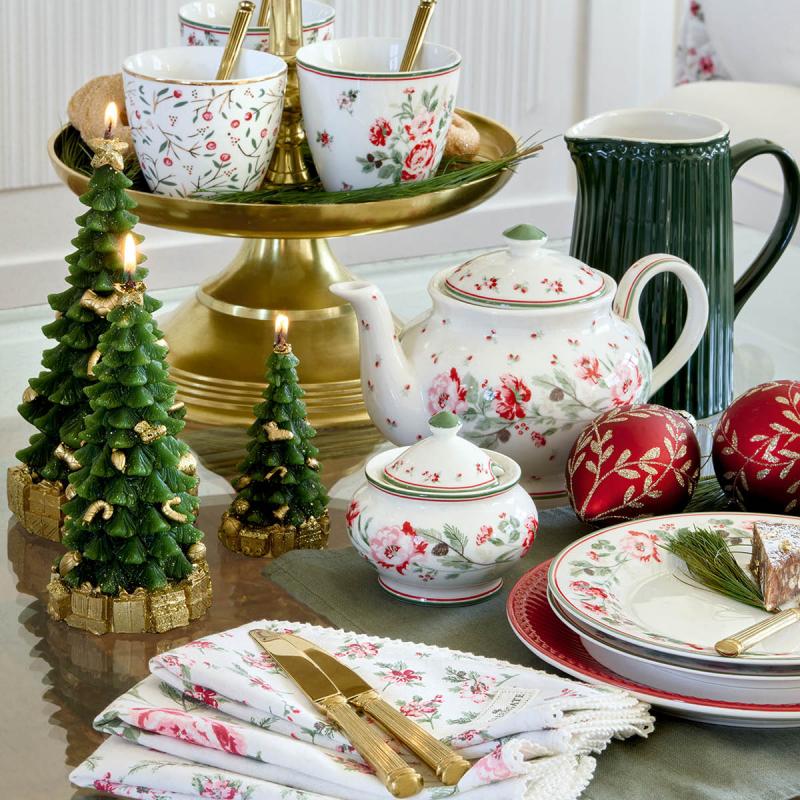 GreenGate Leonora frokosttallerken 20,5 cm bouqet hvit